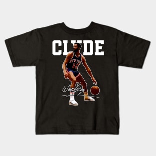 Walt Frazier The Clyde Basketball Legend Signature Vintage Retro 80s 90s Bootleg Rap Style Kids T-Shirt